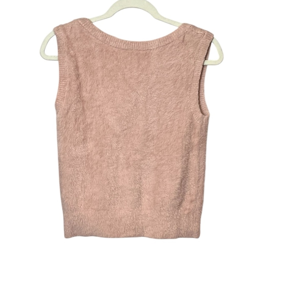 Abercrombie Kids Pink Cozy Fuzzy Sweater Vest Size 13-14 Academia Cottagecore - Picture 4 of 7